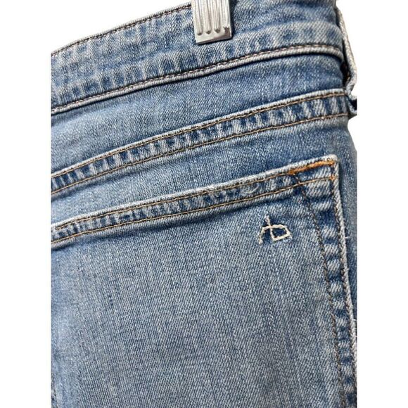 Rag & Bone Distressed Low Rise Ankle Slim Fit Boyfriend Jeans Blue Denim Size 31 - Picture 8 of 15